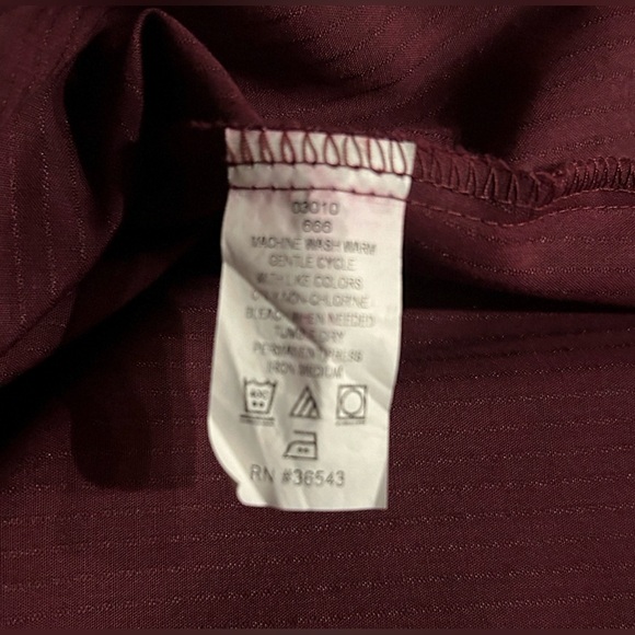Men's Burgundy Dress Shirt - Picture 5 of 7